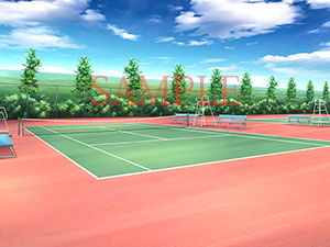 Royalty-Free Background CG Material: Tennis Court