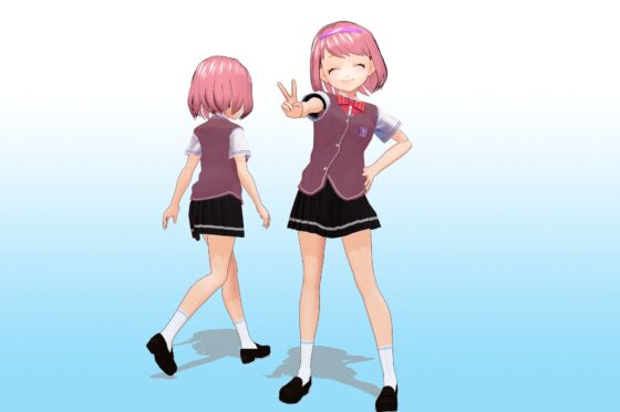 Yamaga Mikoto Summer Uniform 3D Model - Class 2-3 #29