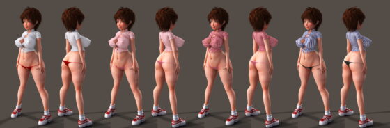 Tightly Fitted Shirt & Crotchless Panties for Haru