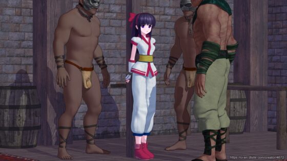 Captive Shrine Maiden Swordmaster 3DCG Animation