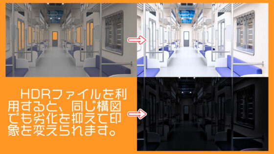 3DCG Background Material Set: Train (Itit Games)