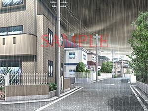 Royalty-Free Background CG Materials: Cloudy Sky & Rain