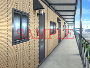 Royalty-Free Background CG Materials: Apartment Hallway