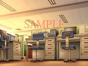Royalty-Free Background CG Assets: Office Room Low Angle