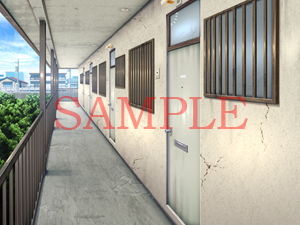 Royalty-Free Background CG Materials: Apartment Hallway