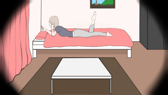 Balding Middle-Aged Man Peeps Through Wall at College Girl's Room