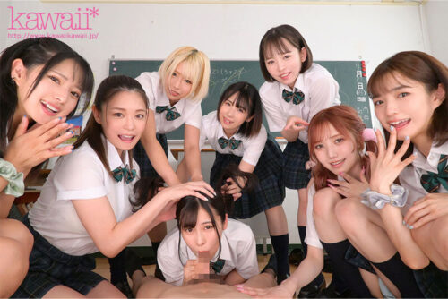 8K VR: Aoharu Academy - New Teacher's Harem with 8 Cute Girls