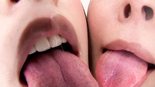 Dirty Talk POV Lesbian Tongue Kissing
