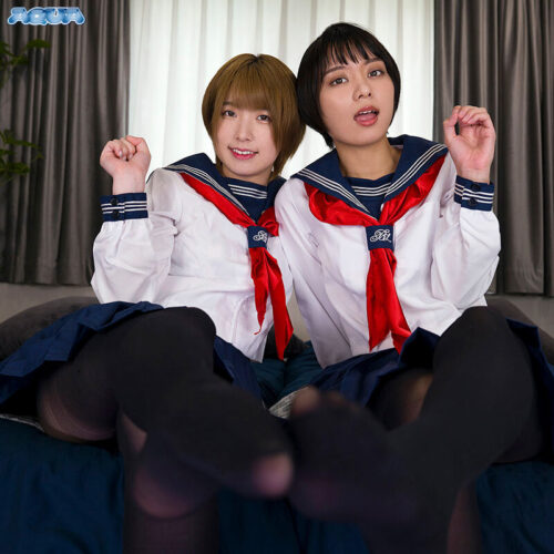 [VR] Dominated by Two Arrogant Schoolgirls' Pantyhose Legs