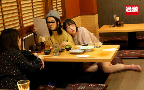 Sensitive Girl Squirting at Izakaya: Lesbian Staff