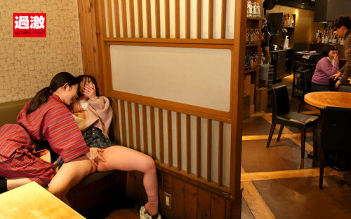 Sensitive Girl Squirting at Izakaya: Lesbian Staff