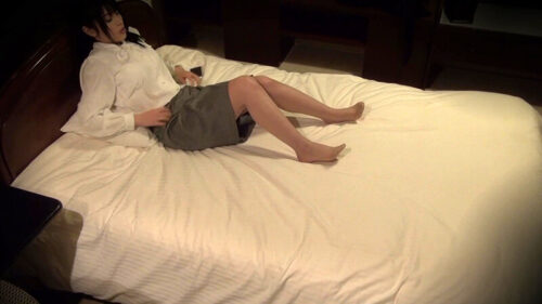 Solo Play of a Slender Office Lady Like a Model