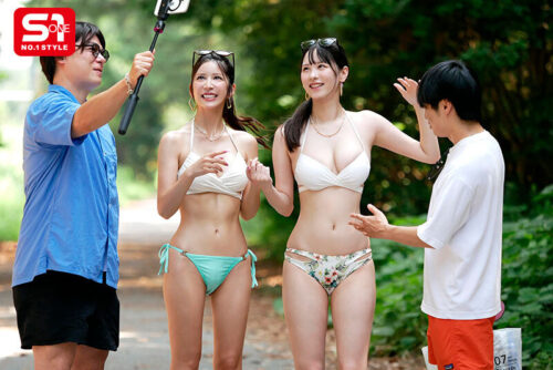 Beach Pickup with 2 Hot Gals in Swimsuits - 2v2 Party Turns into Wild Sex